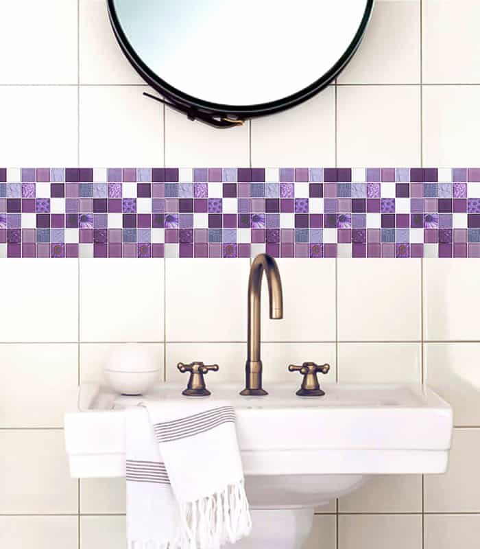 MALLA MOSAICO FLORES LILA 