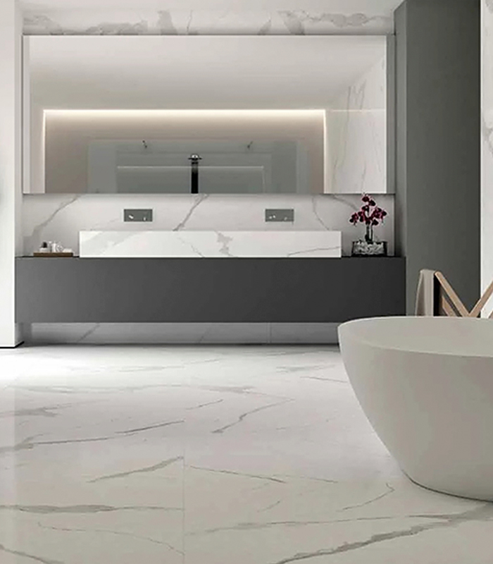 PORCELANATO GRA CARRARA ULTRA WHITE BRILLO REC STD  (60X120) 2.16 MT2           