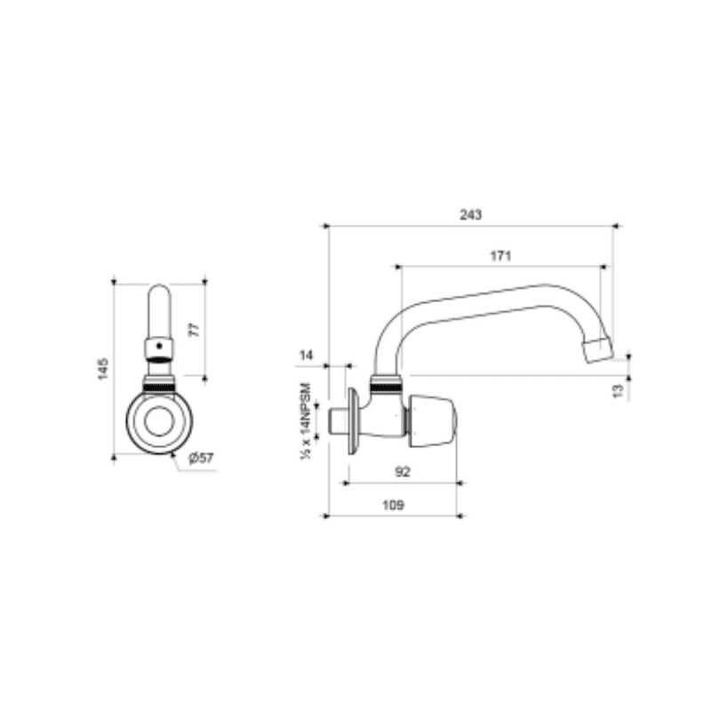 LLAVE FV PARED PICO ALTO-CAPRI-CR (E420.01/71 CR)