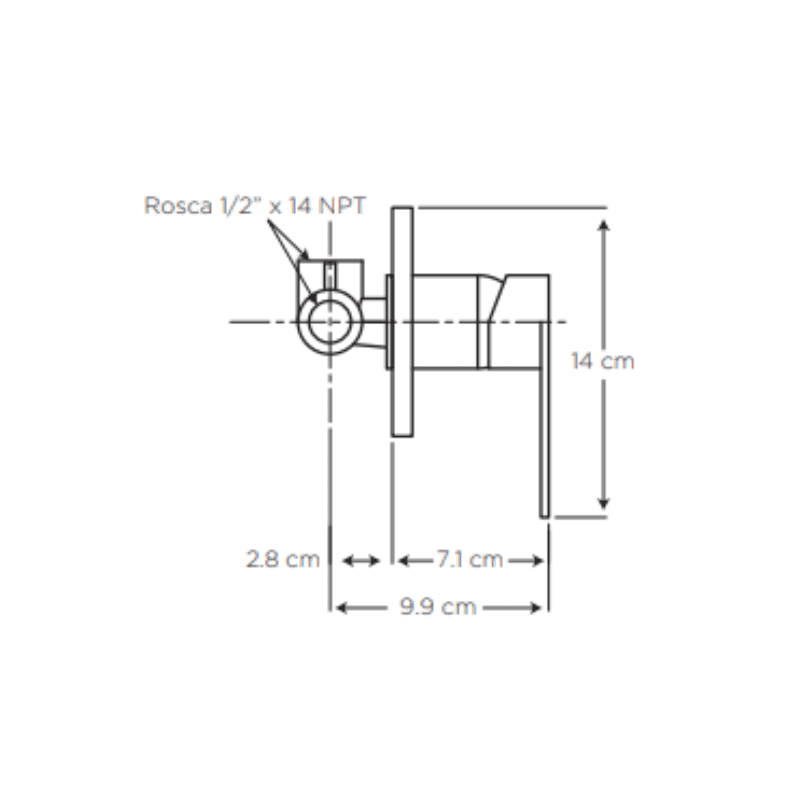 PORTO MONOMANDO MEZCLADORA DE DUCHA PLACA CUADRADA