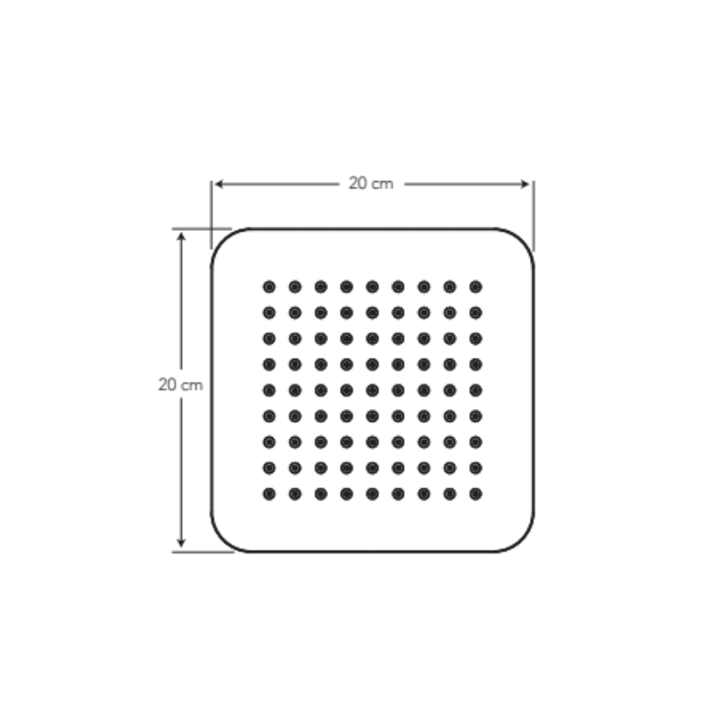 REGADERA CUADRADA SLIM ABS 20 CM