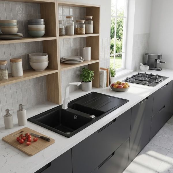 Fregadero de Teka Maestro Stone 60 B-TG 11/2 C1E