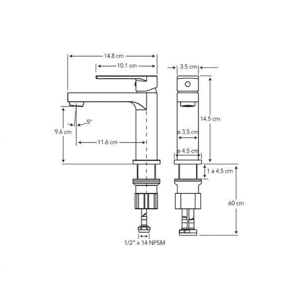 PORTO MONOMANDO BAJO LAVAMANOS MEZCLADOR