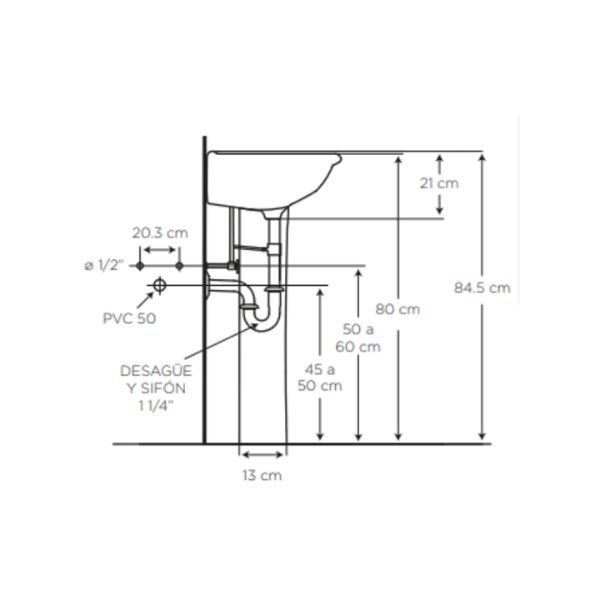 LAVATORIO CHELSEA C/P BLANCO (JS0057201301CE)