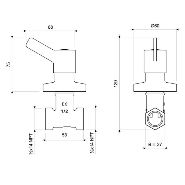 LLAVE FV DUCHA TREVISO CROMO (E479.01/Y5 CR)