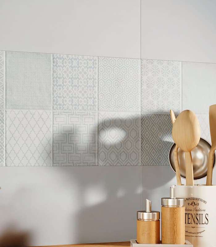 CERAMICA  DENALI WHITE DECO ExP (25x44) 1.65 MT