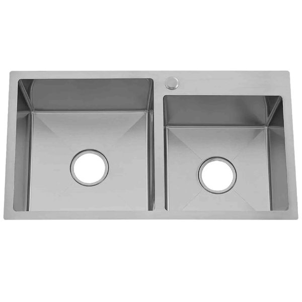 FREGADERO TREN YTHD7843A 2 POZOS CUADRADOS SATINADO (78X43X200) SS