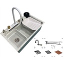 FREGADERO TREN YTHS7546E CON ESCURRIDOR SATINADO SET COMPLETO (75*46*230) SS